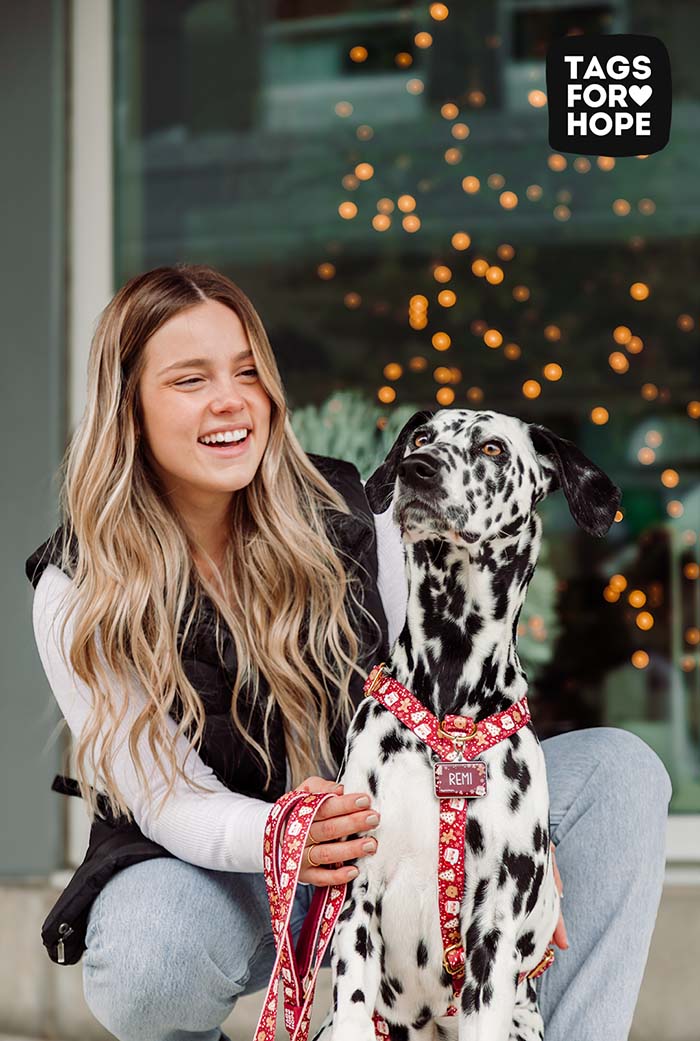 Happy dog and owner