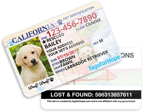 Service Dog Identification Card Template from www.tagsforhope.com