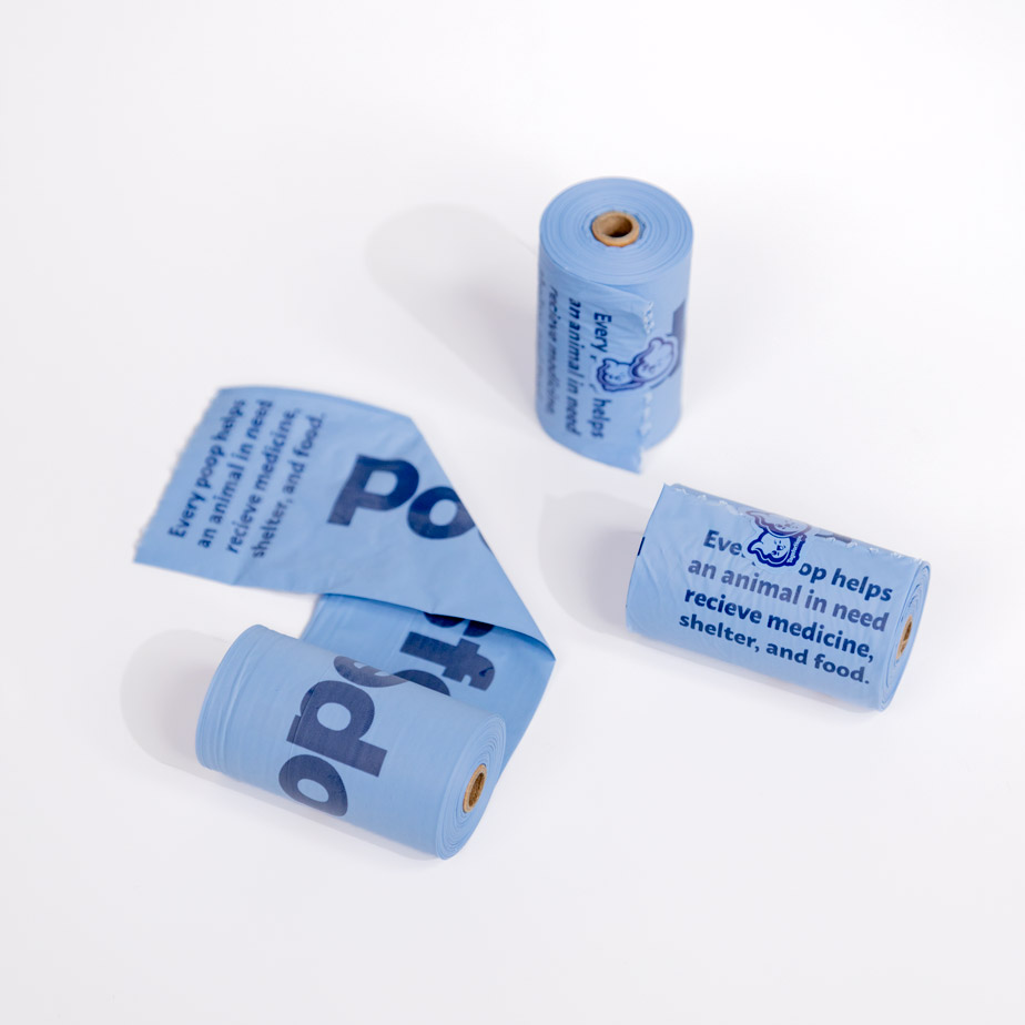 baby blue poop bags rolls