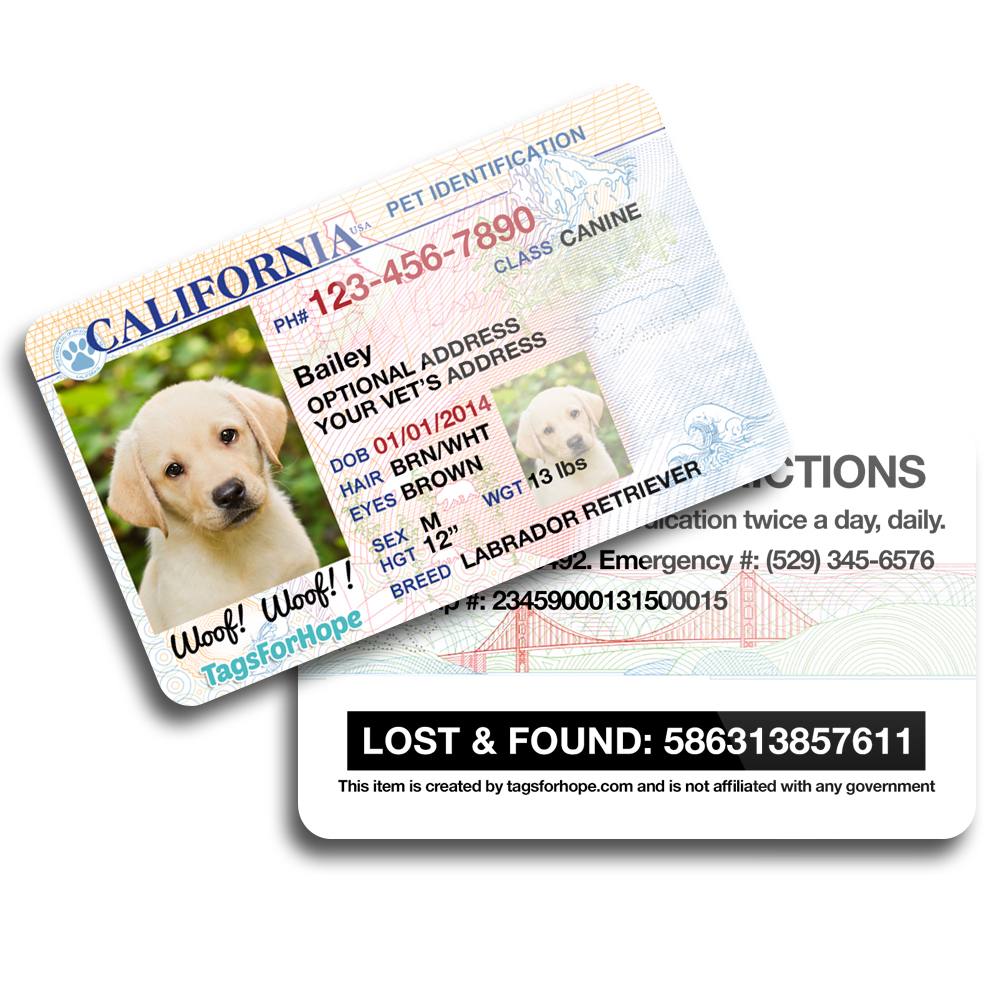 tagsforhope personalized pet id